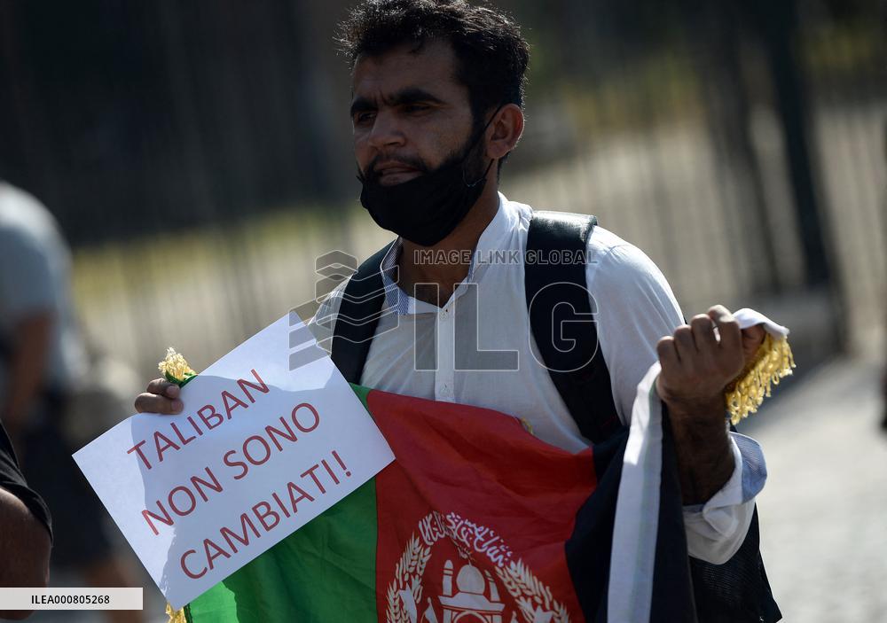Demonstration in solidarity of the Afghan people in Rome