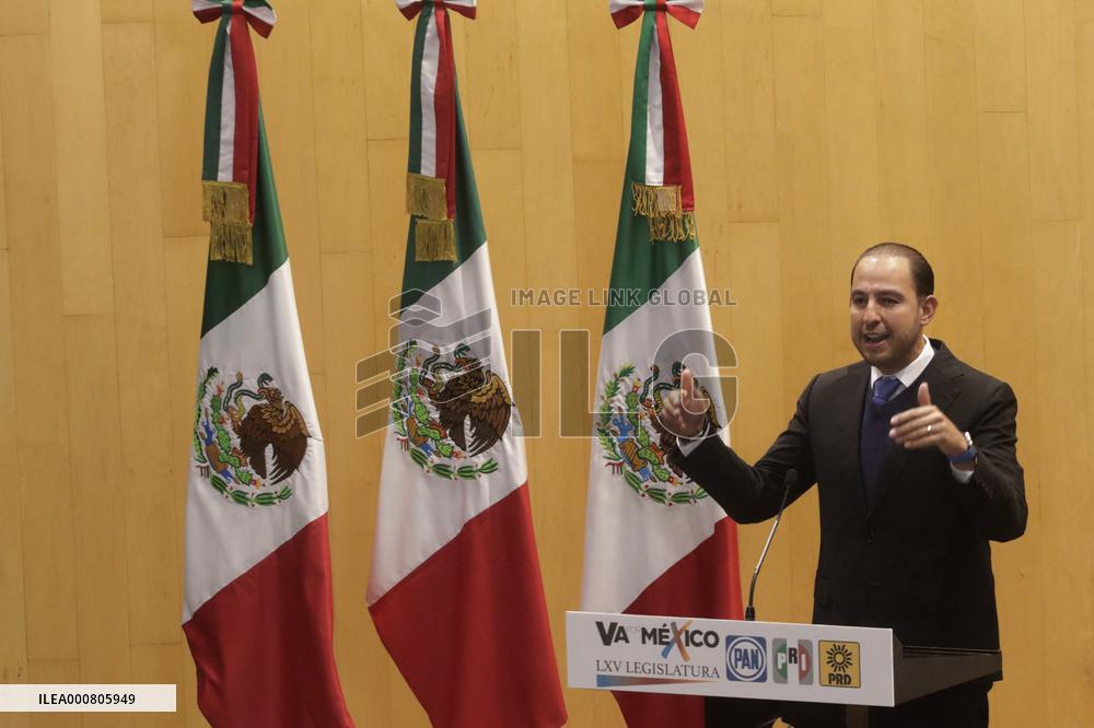 Opposition Legislative Va Por México Against President Of Mexico