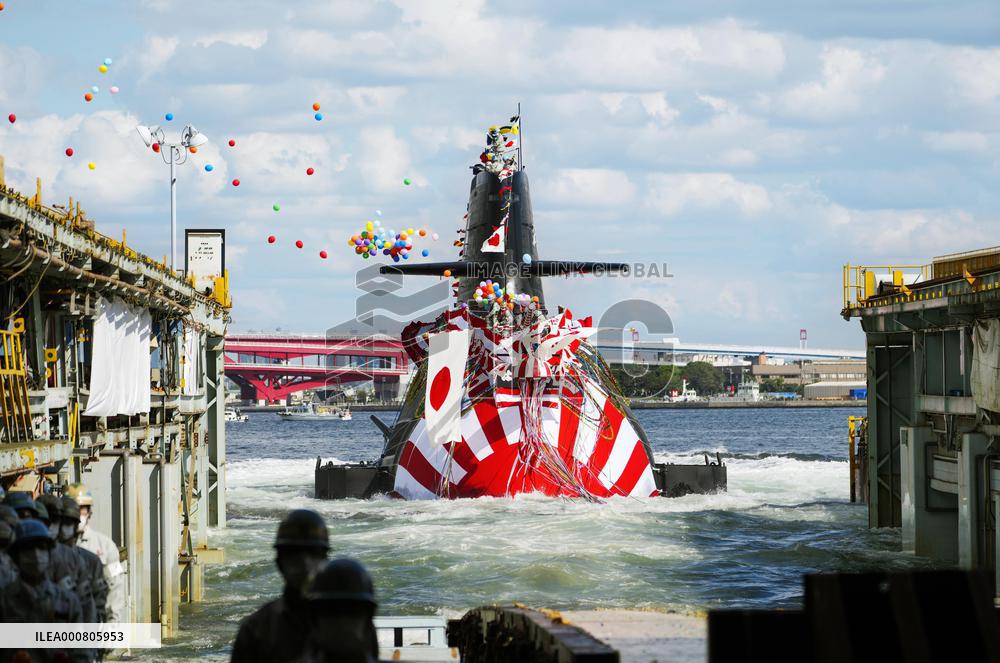Launching ceremony for MSDF's new submarine