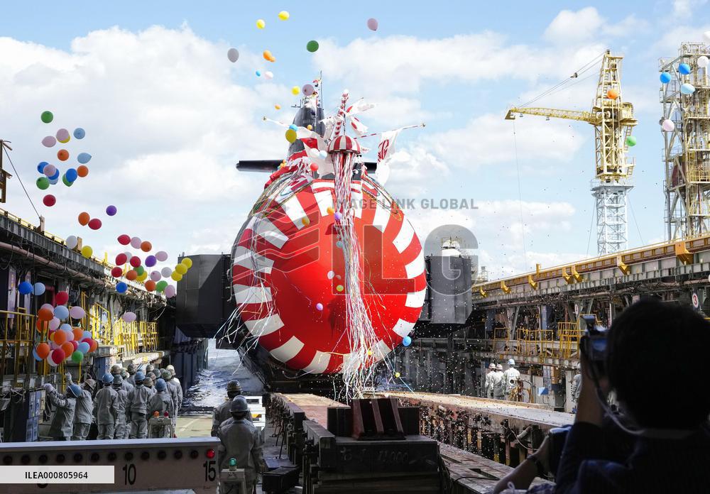 Launching ceremony for MSDF's new submarine