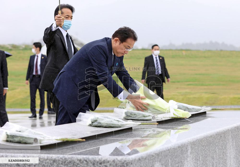 Japan PM Kishida visits place hit by 2011 tsunami