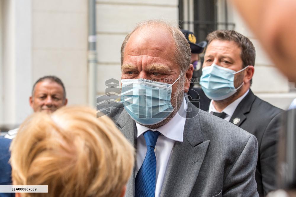 Eric Dupond-Moretti Visits The Judicial Court - Marseille