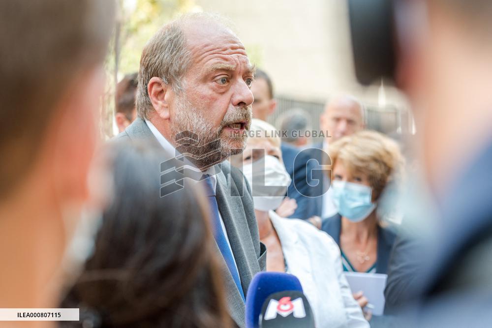 Eric Dupond-Moretti Visits The Judicial Court - Marseille