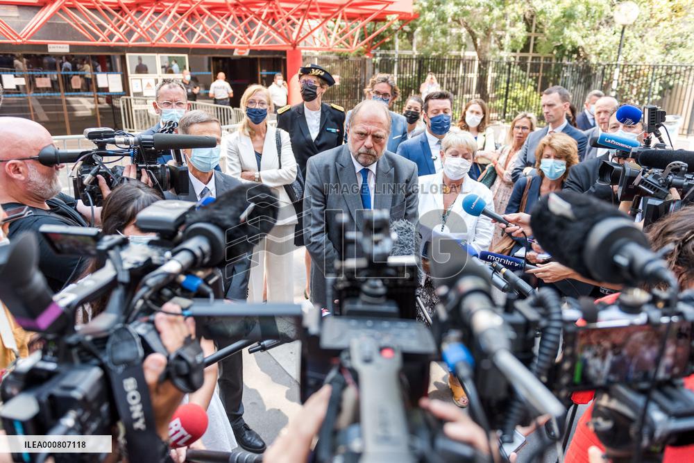 Eric Dupond-Moretti Visits The Judicial Court - Marseille