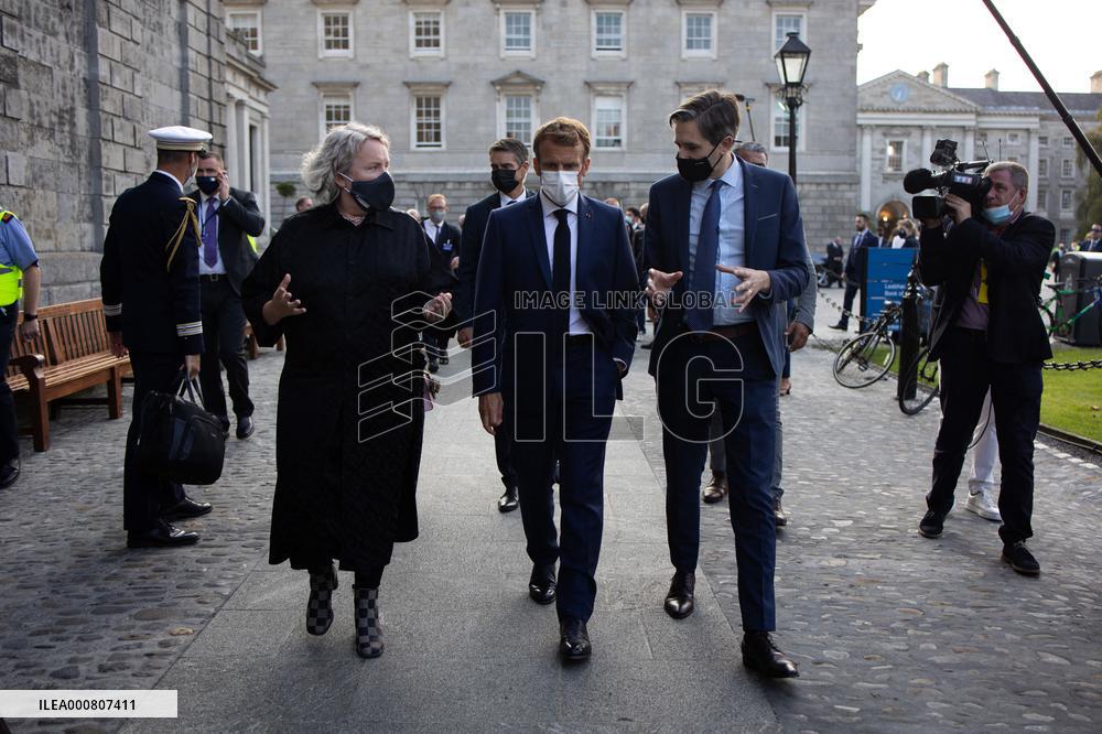 Emmanuel Macron visits Trinity College - Dublin