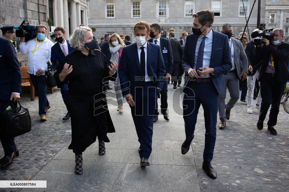Emmanuel Macron visits Trinity College - Dublin