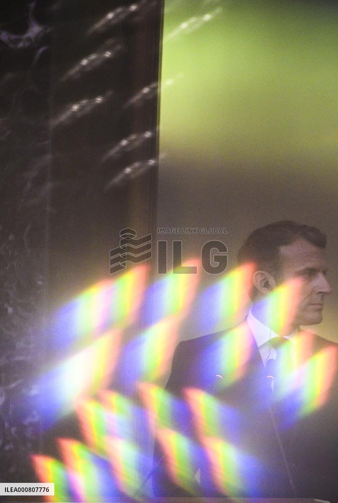 Emmanuel Macron and Irakian Prime Minister Moustafa Al-Kazimi make a statement to the press - Bagdad