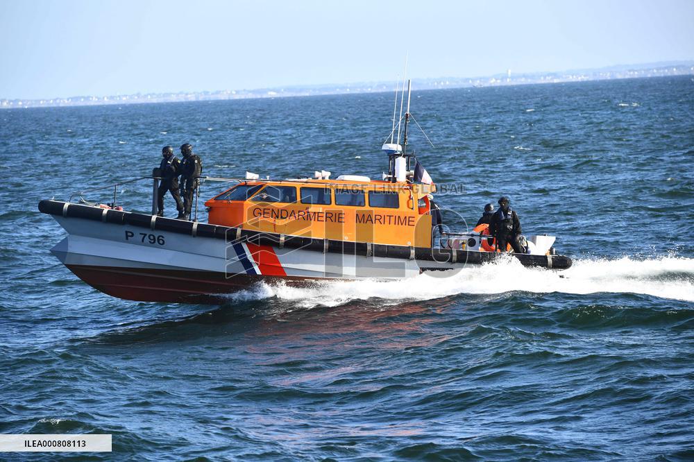 Prime minister Jean Castex  visiting the offshore site - St Nazaire