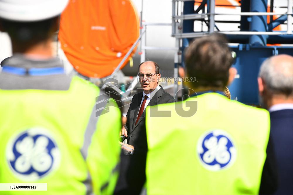 Prime minister Jean Castex  visiting the offshore site - St Nazaire