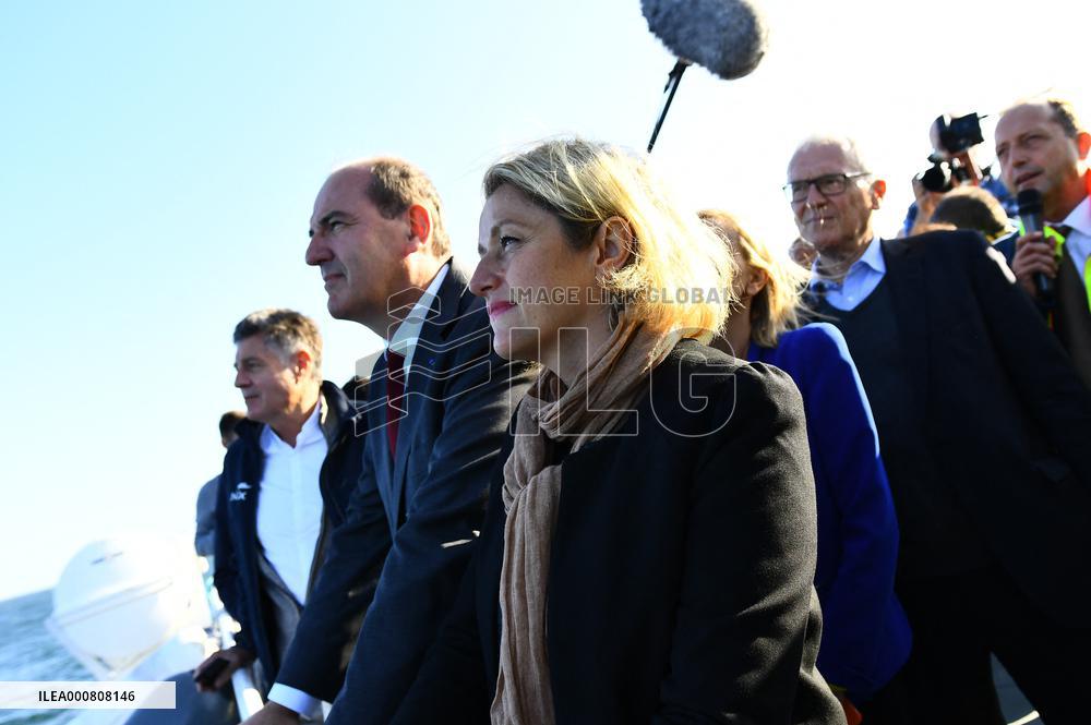 Prime minister Jean Castex  visiting the offshore site - St Nazaire