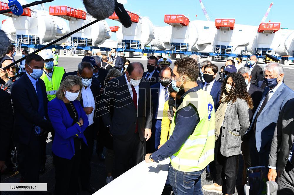 Prime minister Jean Castex  visiting the offshore site - St Nazaire