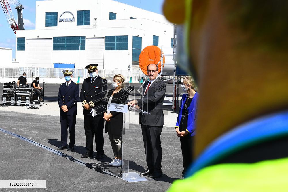 Prime minister Jean Castex  visiting the offshore site - St Nazaire
