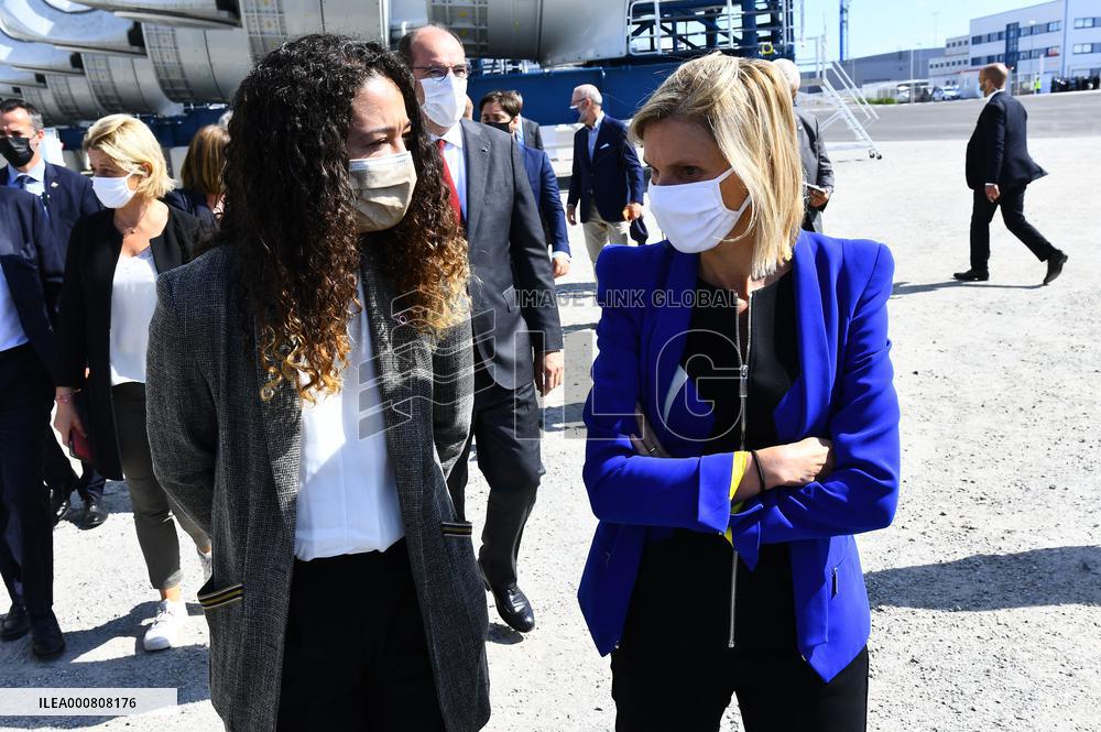 Prime minister Jean Castex  visiting the offshore site - St Nazaire