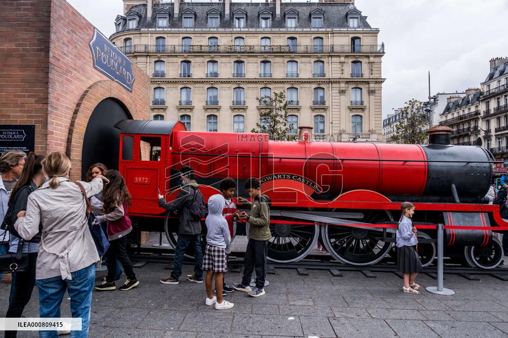 Harry Potter saga is displayed at Saint Lazare station - Paris