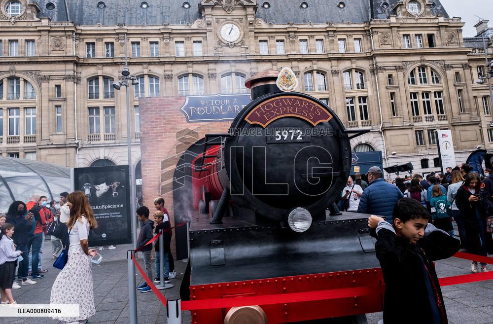 Harry Potter saga is displayed at Saint Lazare station - Paris