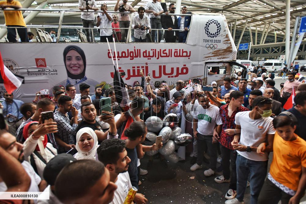 First Egyptian Female Gold Medalist Back To Cairo