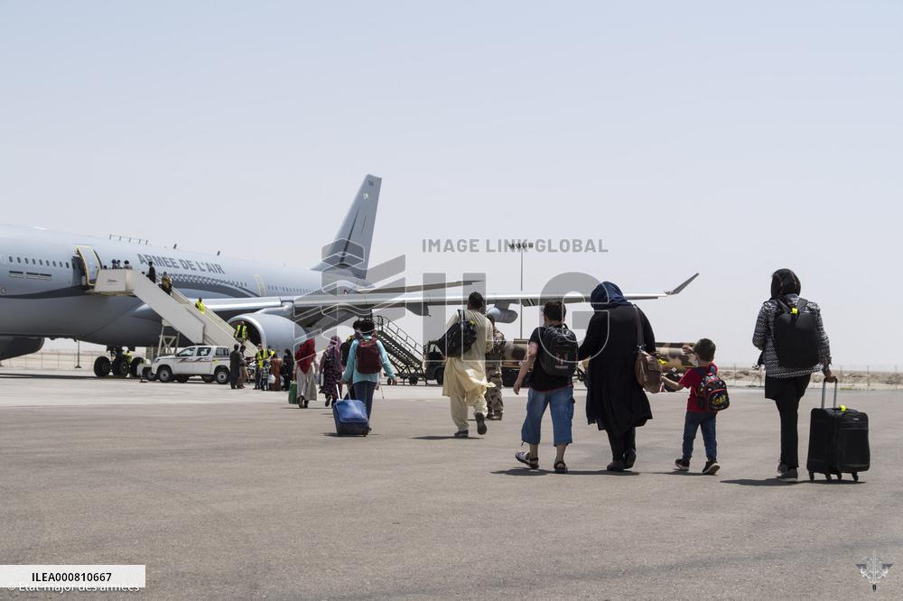 French Evacuees From Afghanistan Transit In UAE