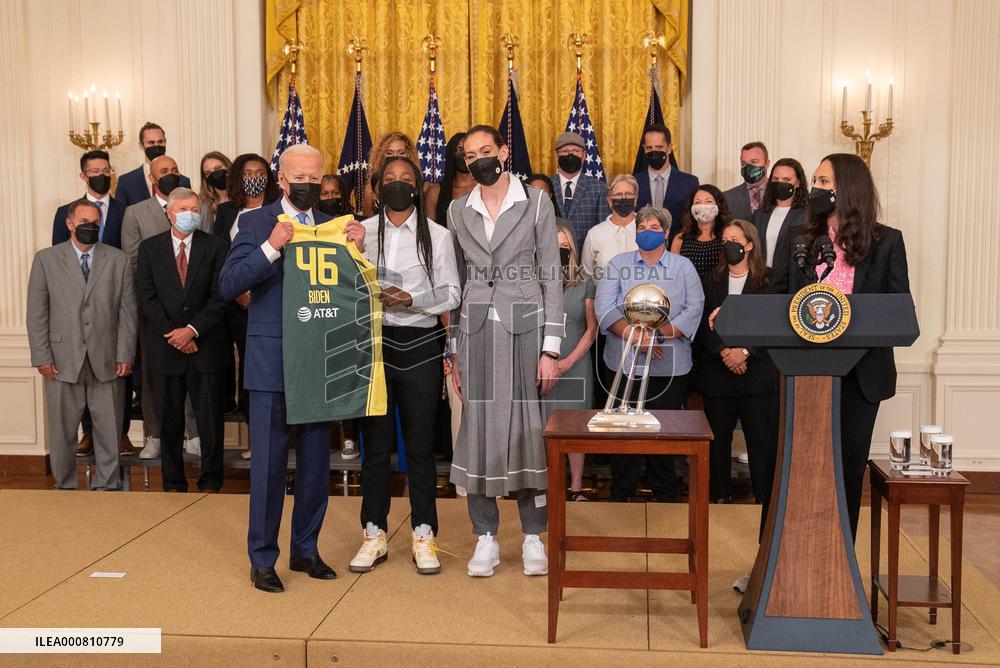 President Biden Welcomes the WNBA Cahampions Seattle Storm