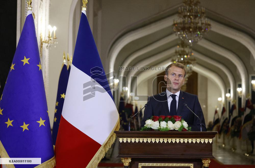 French President Emmanuel Macron press conference - Bagdhad