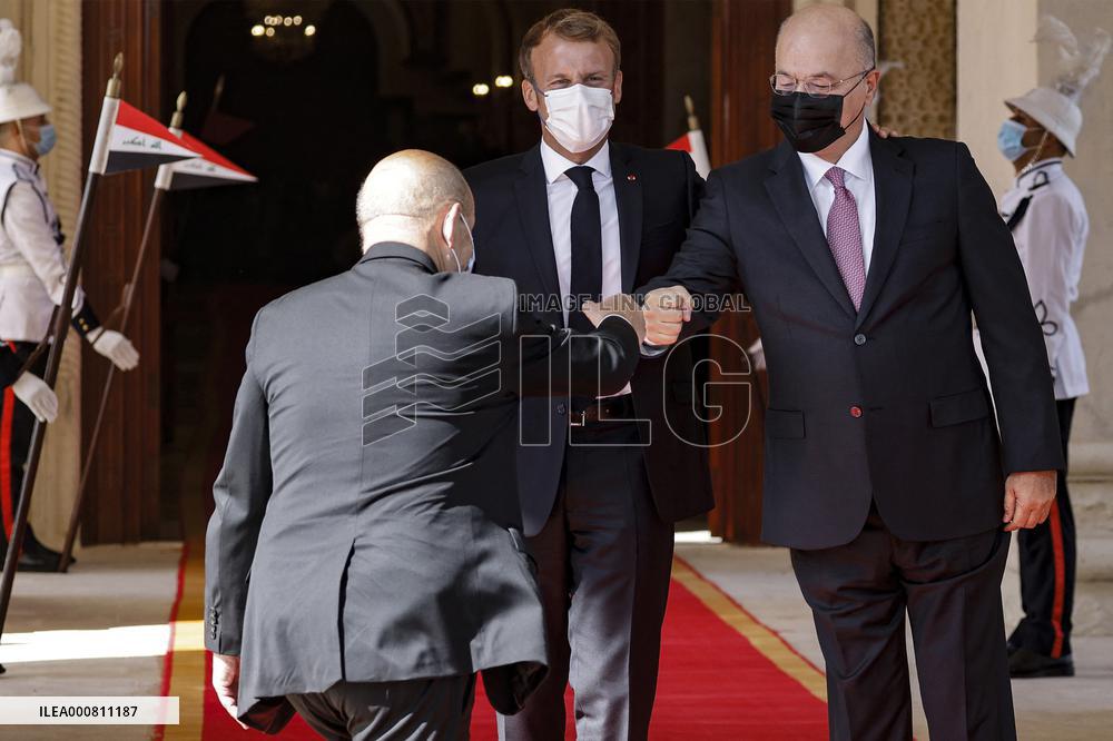 French President Emmanuel Macron in Baghdad - Iraq