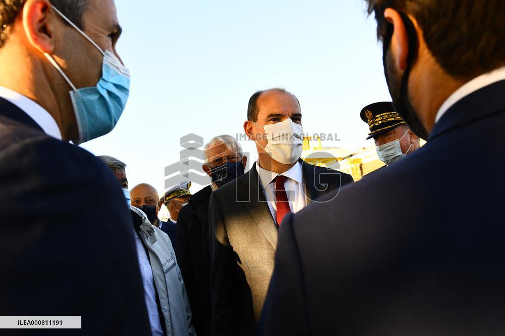 Prime Minister Jean Castex visits the offshore wind farm - Saint-Nazaire