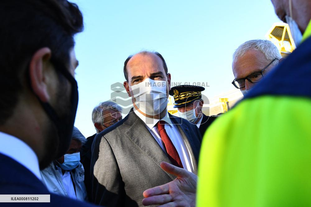 Prime Minister Jean Castex visits the offshore wind farm - Saint-Nazaire