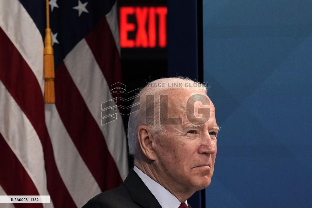 Joe Biden virtuall meeting on Hurricane Ida - Washington
