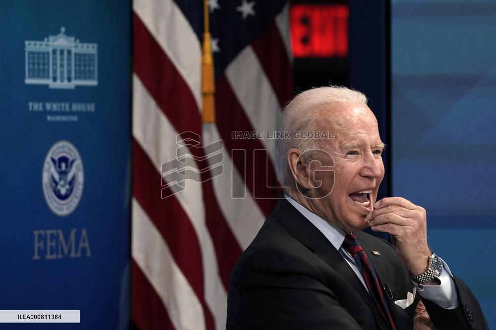 Joe Biden virtuall meeting on Hurricane Ida - Washington