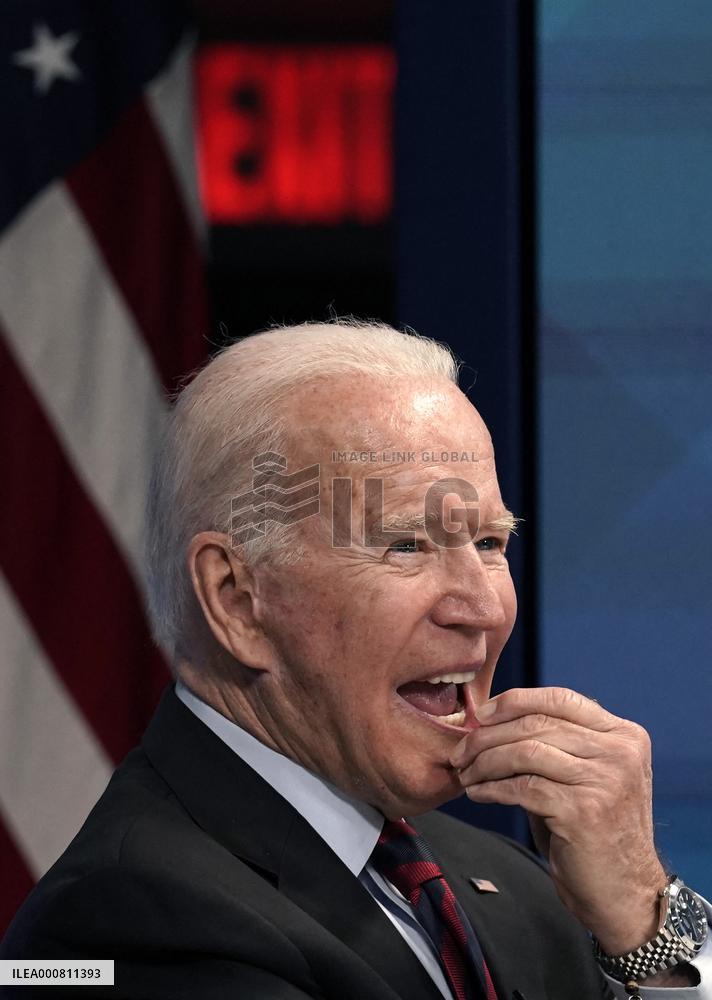 Joe Biden virtuall meeting on Hurricane Ida - Washington