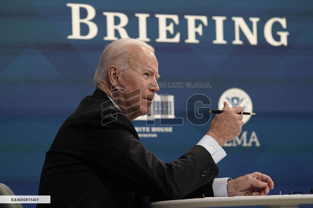 Joe Biden virtual meeting on Hurricane Ida - Washington