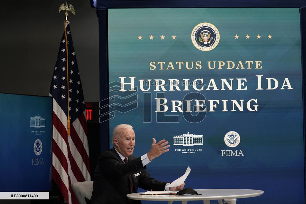 Joe Biden virtual meeting on Hurricane Ida - Washington