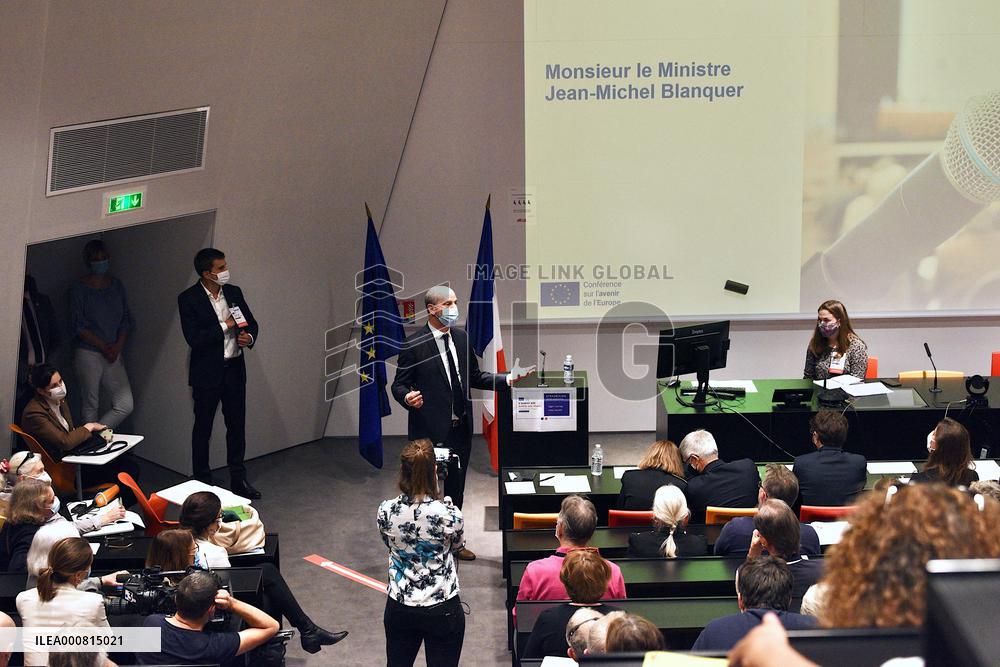 Jean-Michel Blanquer conference on the future of Europe Strasbourg
