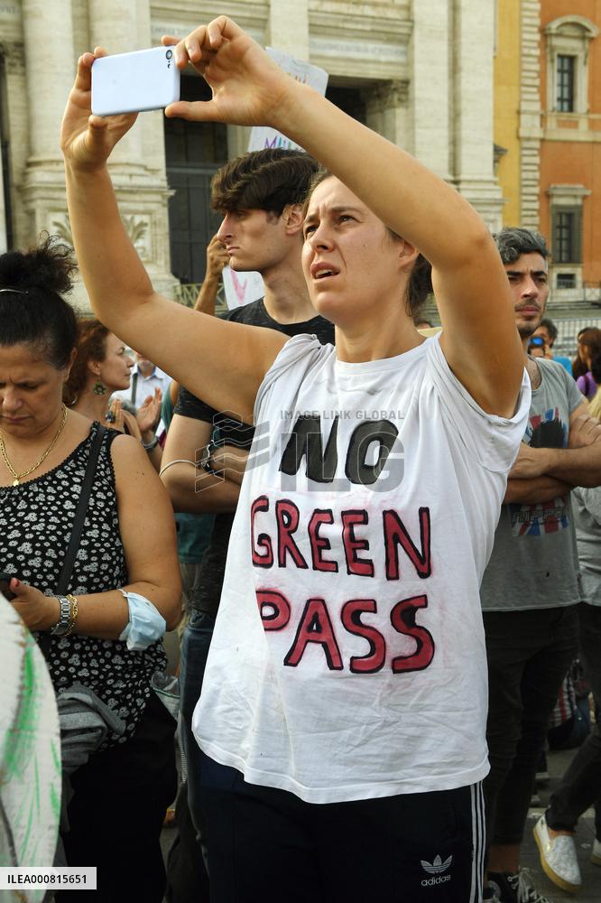 Demonstration against Green Pass - Rome