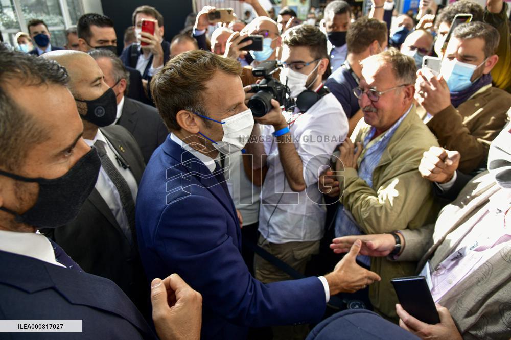 President Macron Visits SIRHA Fair - Lyon