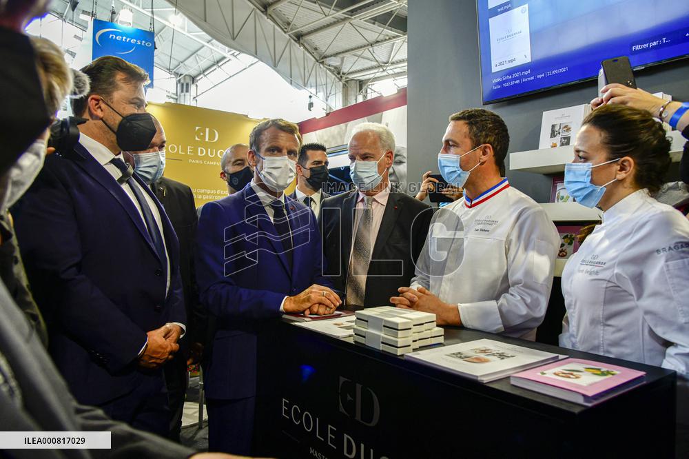 President Macron Visits SIRHA Fair - Lyon
