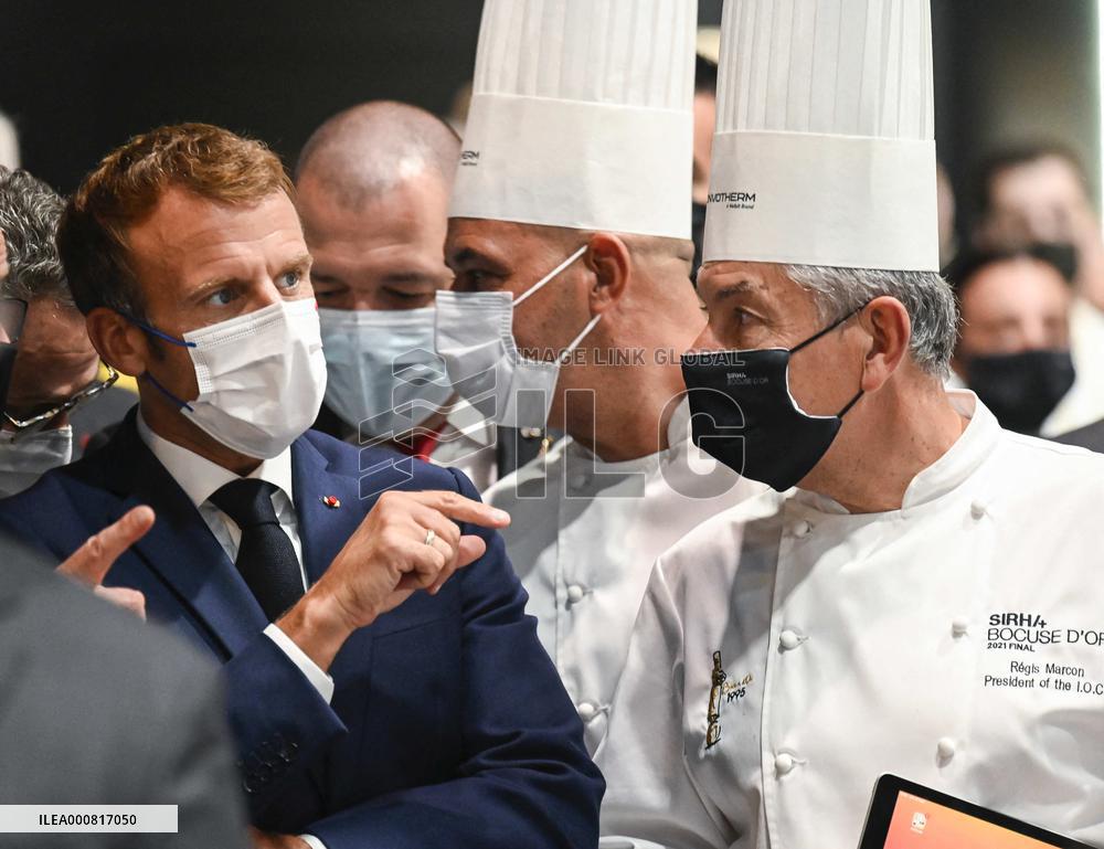 President Macron Visits SIRHA Fair - Lyon