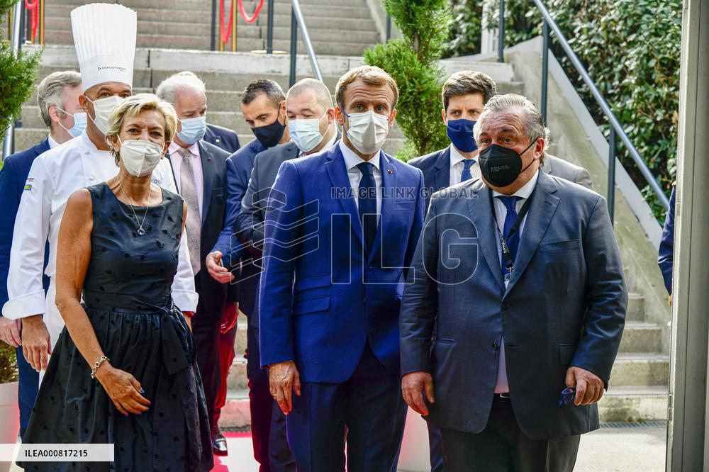 President Macron Visits SIRHA Fair - Lyon