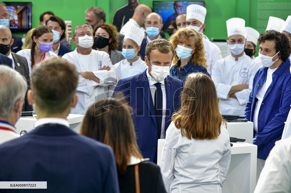 President Macron Visits SIRHA Fair - Lyon