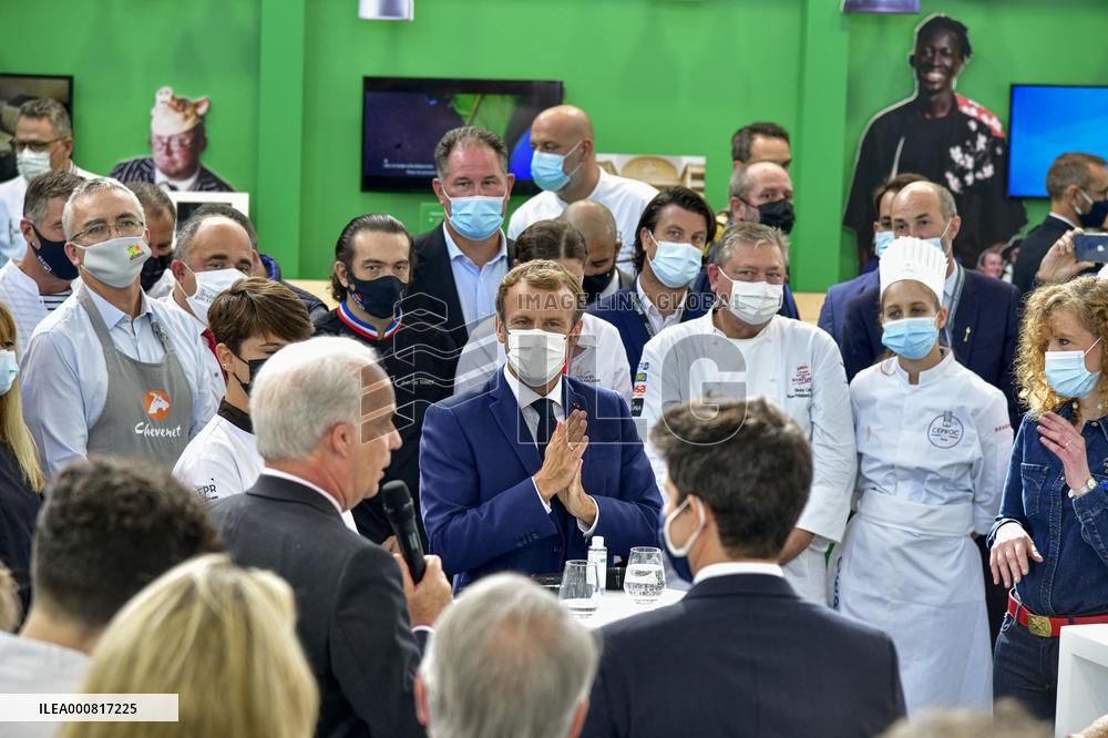 President Macron Visits SIRHA Fair - Lyon