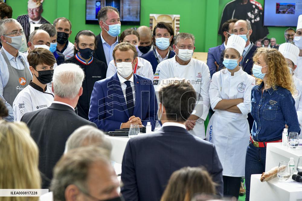 President Macron Visits SIRHA Fair - Lyon