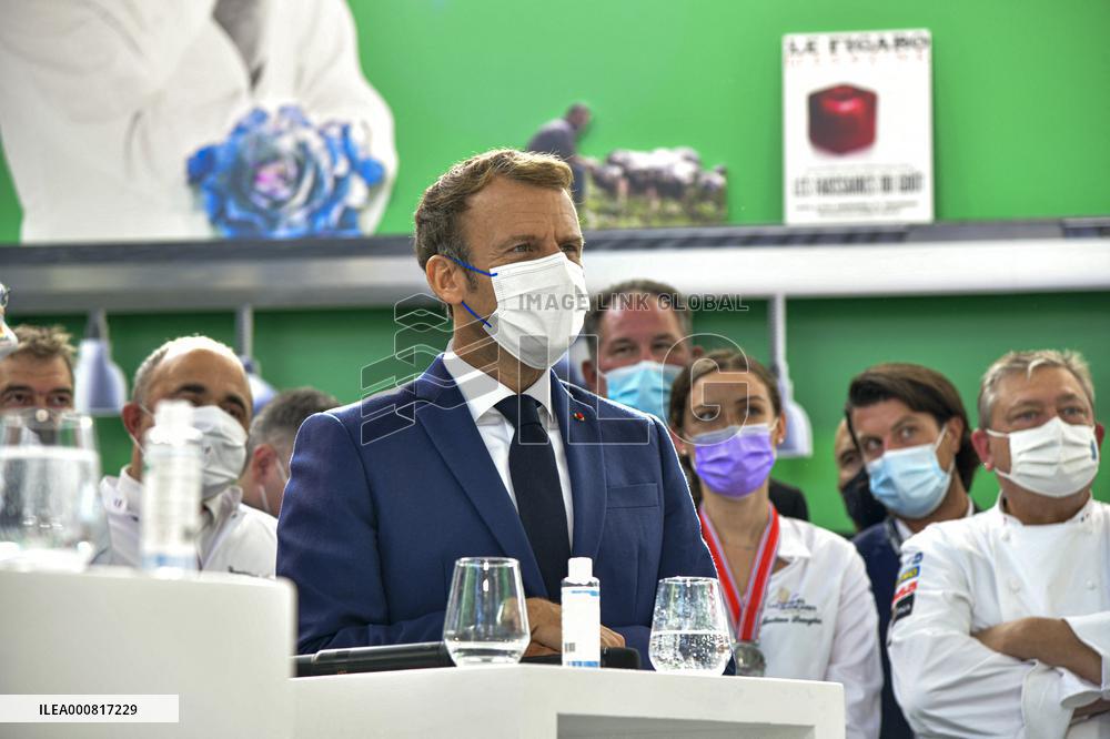 President Macron Visits SIRHA Fair - Lyon