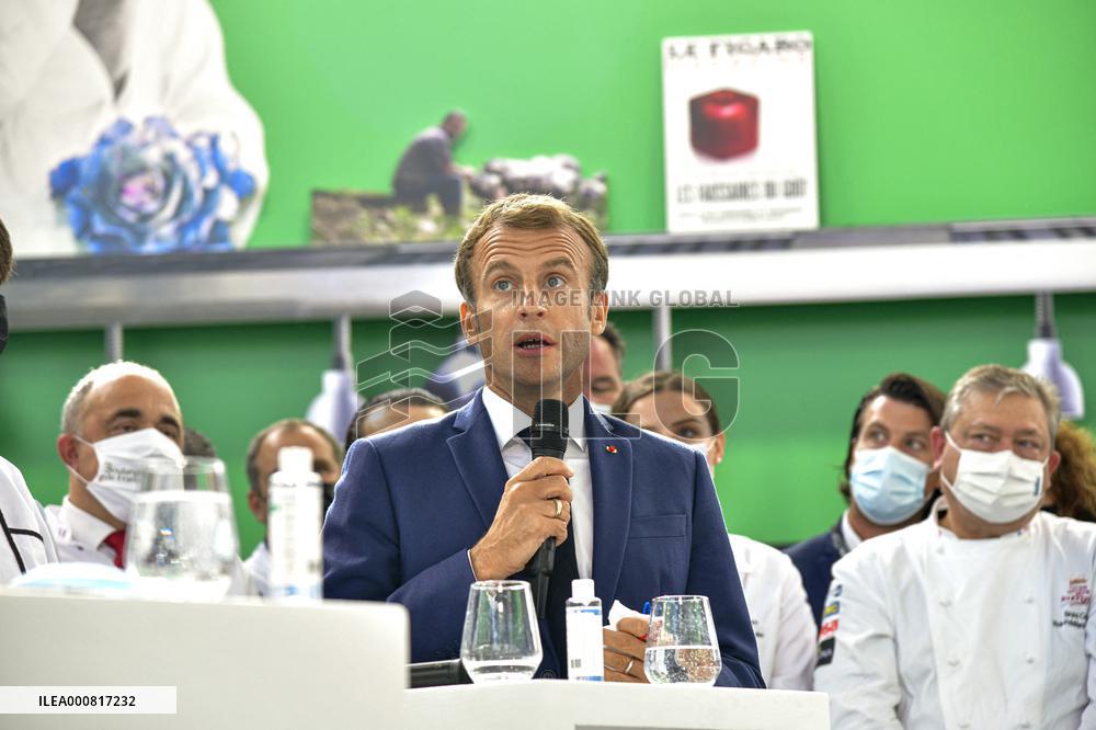President Macron Visits SIRHA Fair - Lyon