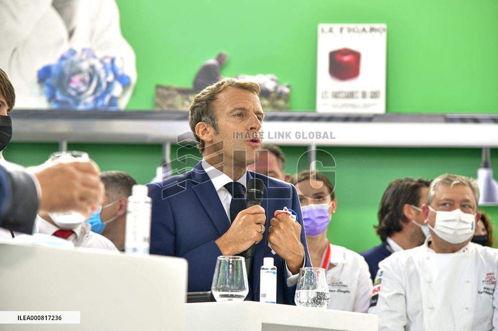 President Macron Visits SIRHA Fair - Lyon