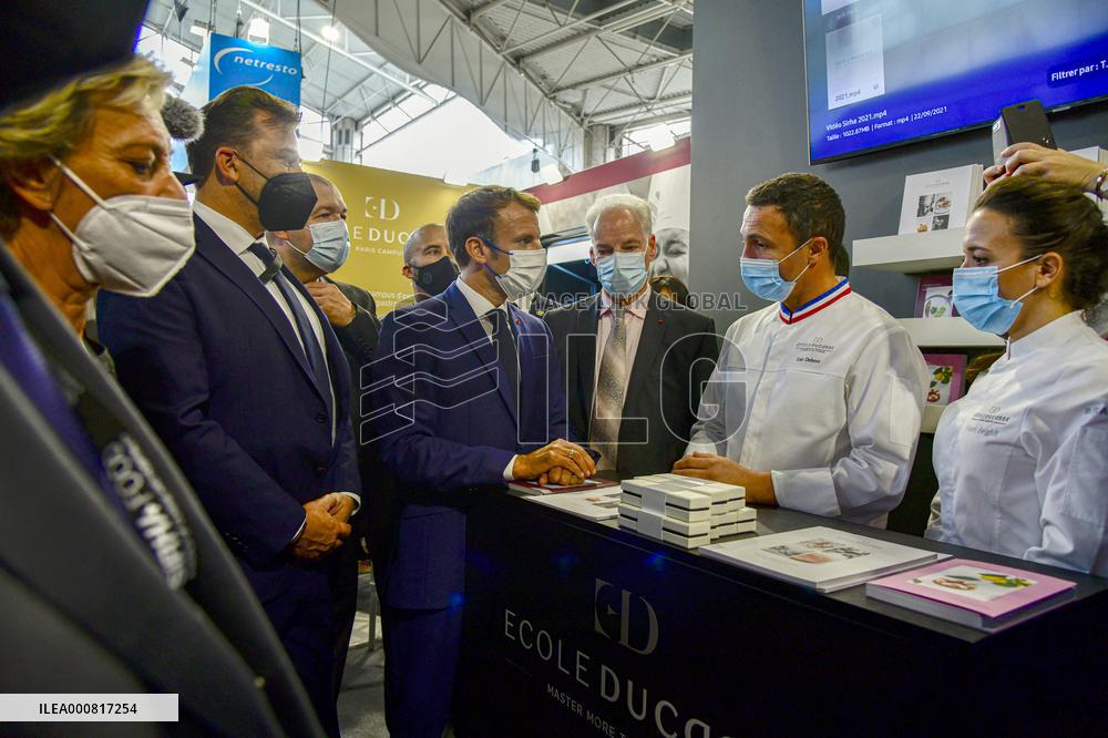 President Macron Visits SIRHA Fair - Lyon
