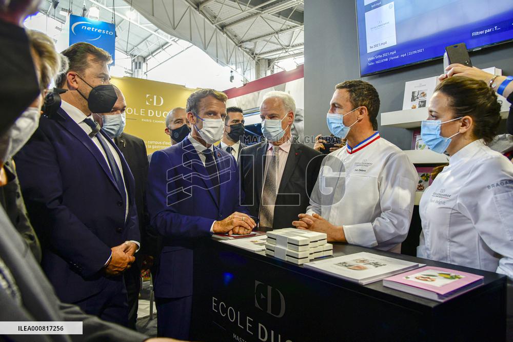 President Macron Visits SIRHA Fair - Lyon