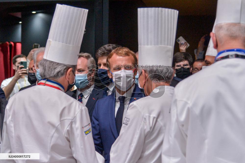 President Macron Visits Bocuse d'Or Final - Lyon