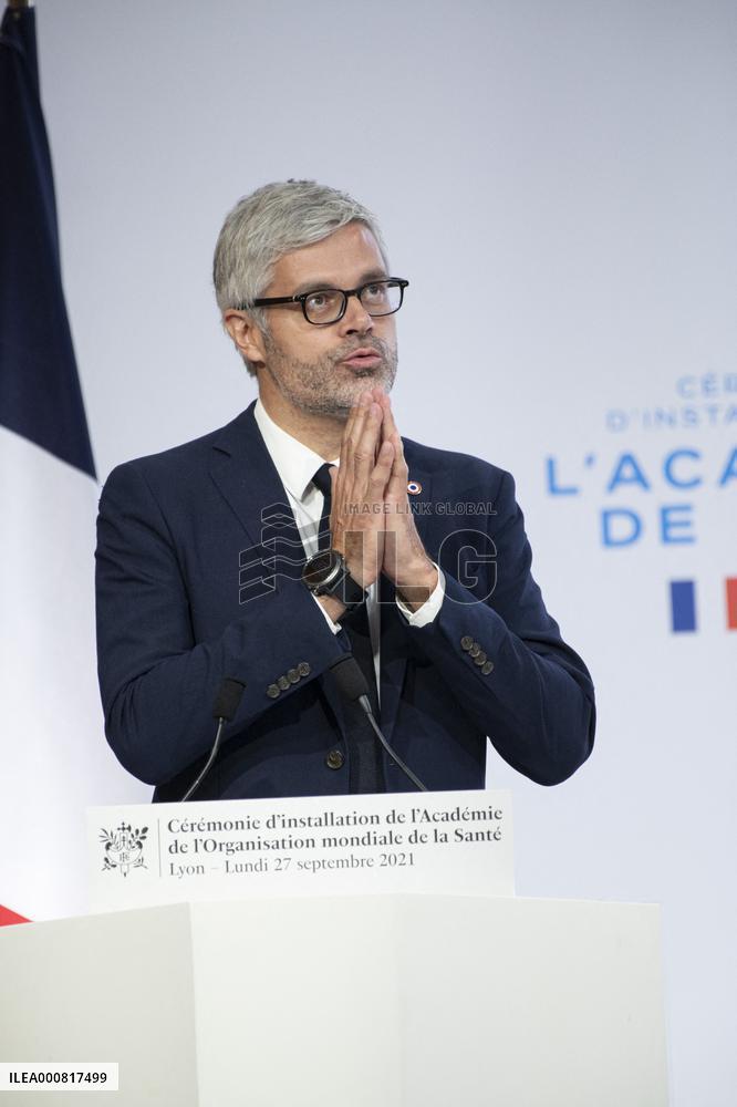 President Macron attends Opening of the WHO Academy - Lyon