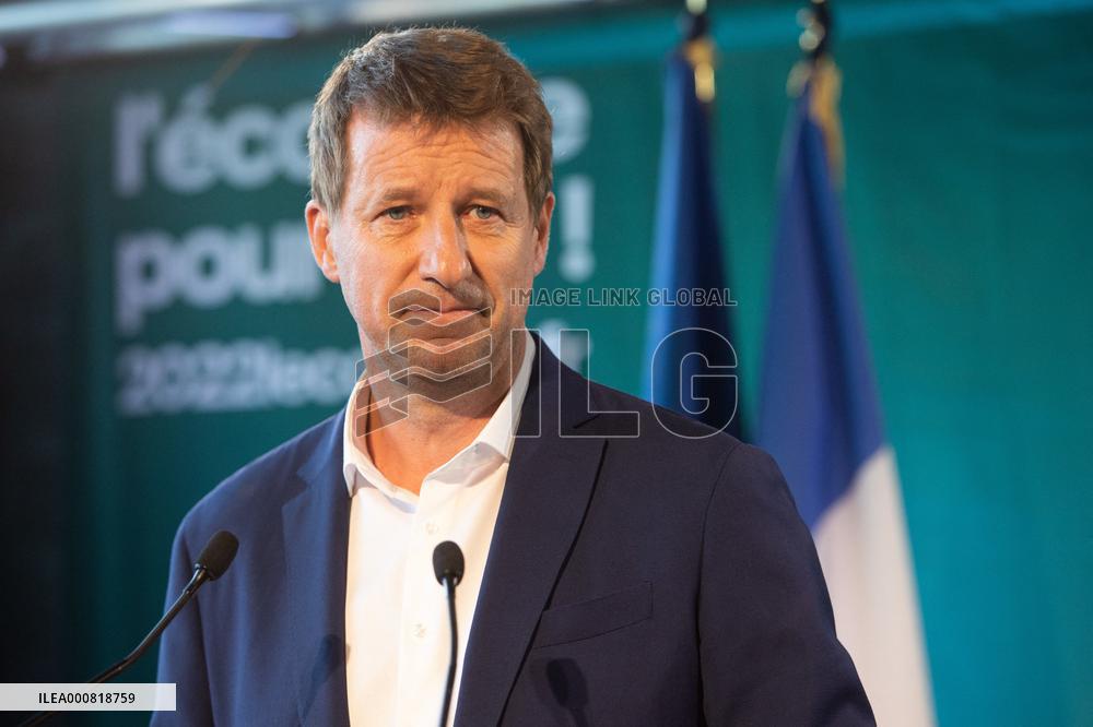 Yannick Jadot speech after winning the EELV primary - Pantin