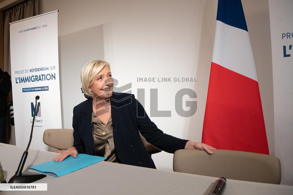 Marine Le Pen Immigration Referendum - Paris