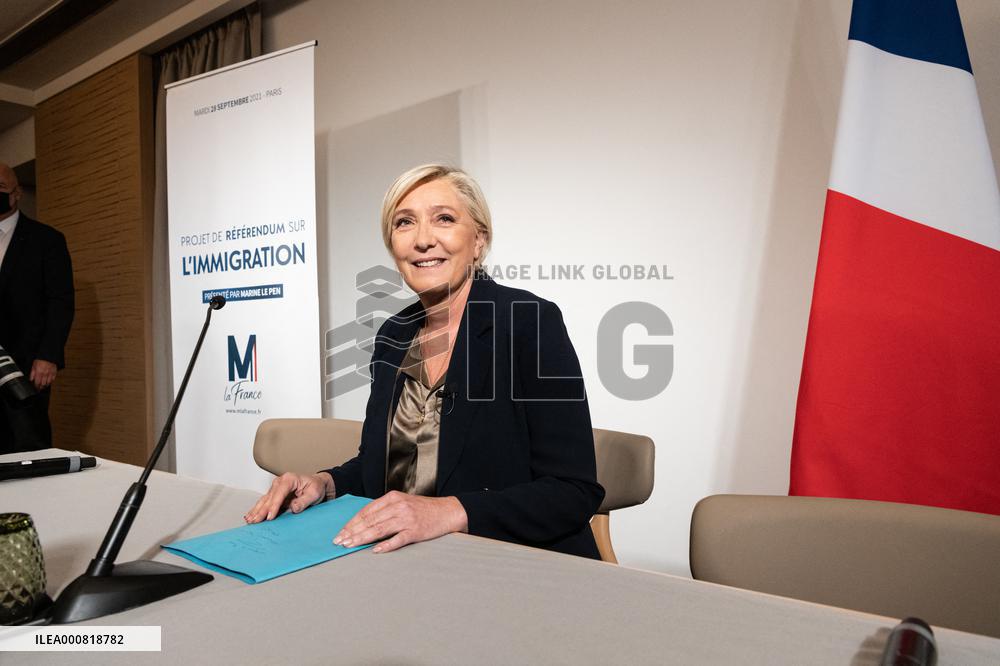 Marine Le Pen Immigration Referendum - Paris